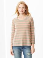 Gap Women Stripe Raglan Tee - Pink Stripe