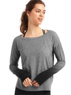 Gap Women Gapfit Breathe Ombre Pullover Sweatshirt - True Black