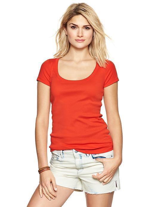 Gap Favorite Short Sleeve Scoop Tee - New Dark Orange