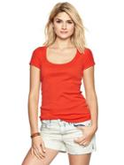 Gap Favorite Short Sleeve Scoop Tee - New Dark Orange