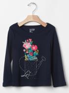 Gap Spring Graphic Long Sleeve Tee - Blue Galaxy