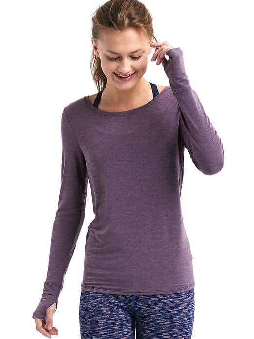 Gap Women Gapfit Breathe Tie Back Tee - Deep Purple