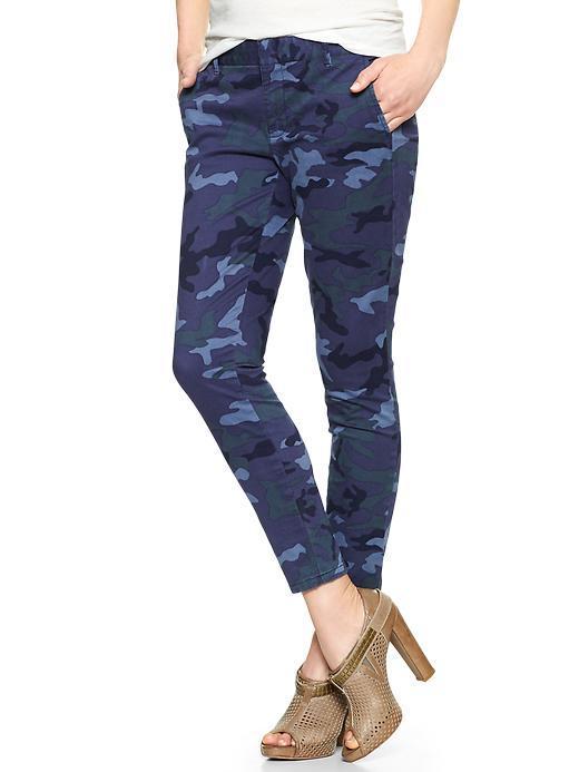 Gap Printed Skinny Mini Skimmer Khakis - Blue Camo