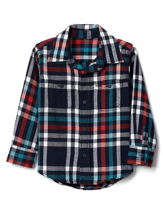 Gap Plaid Flannel Shirt - Elysian Blue