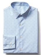 Gap Men Supima Dobby Pinstripe Standard Fit Shirt - Blue Focus