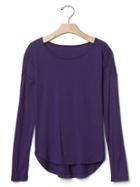 Gap Shirred Hi Lo Tee - Stadium Purple