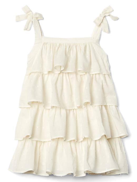 Gap Tiered Ruffle Bow Dress - Ivory Frost