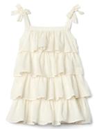 Gap Tiered Ruffle Bow Dress - Ivory Frost