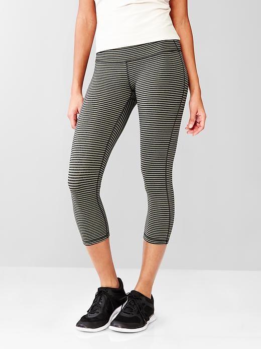 Gap Women Gapfit Gfast Stripe 21 Capris - Green Stripe
