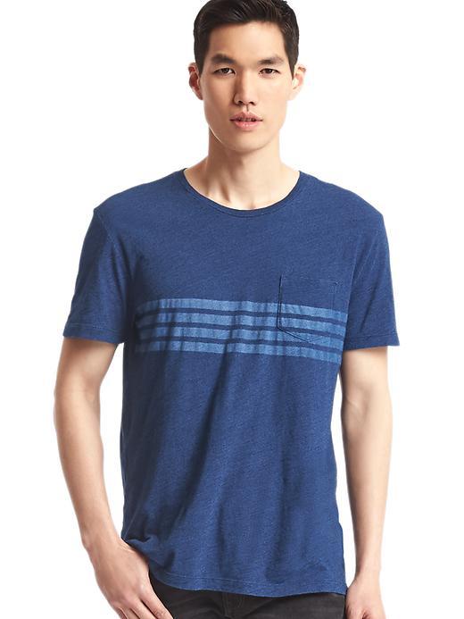 Gap Men Indigo Chest Stripe Tee - Indigo Dark