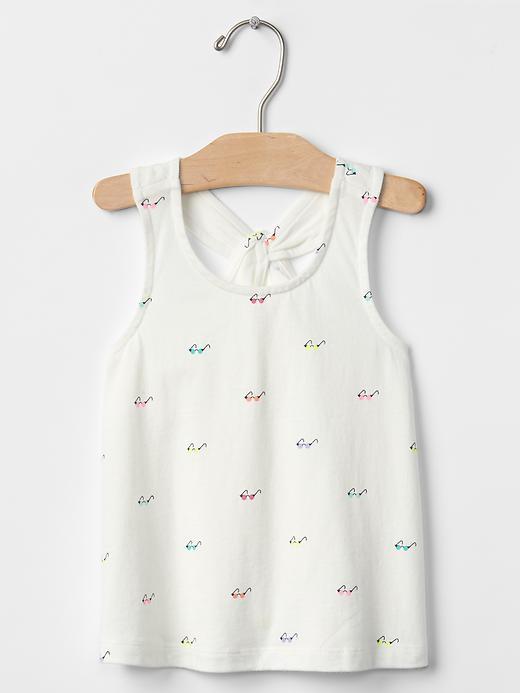Gap Summer Print Keyhole Tank - New Off White