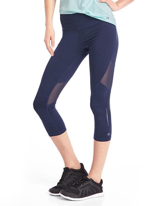 Gap Women Gapfit Blackout Gfast Mesh Panel Capris - True Indigo