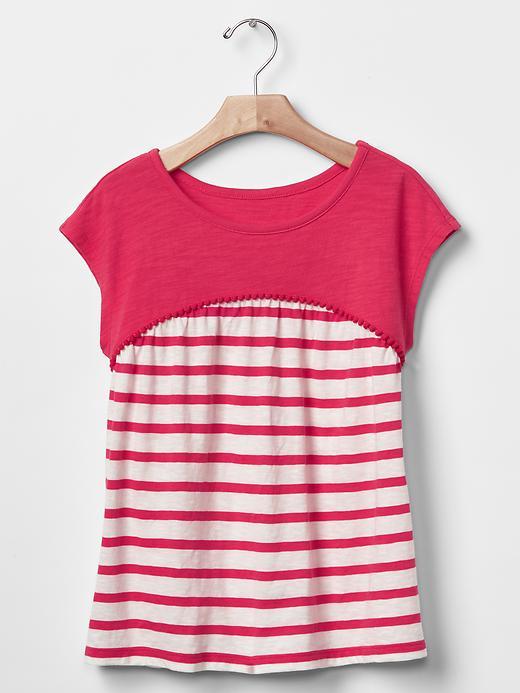 Gap Pom Pom Stripe Tee - Orange Stripe