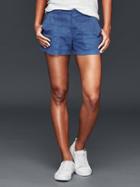 Gap Women Linen Cotton Utility Shorts - Blue Indigo