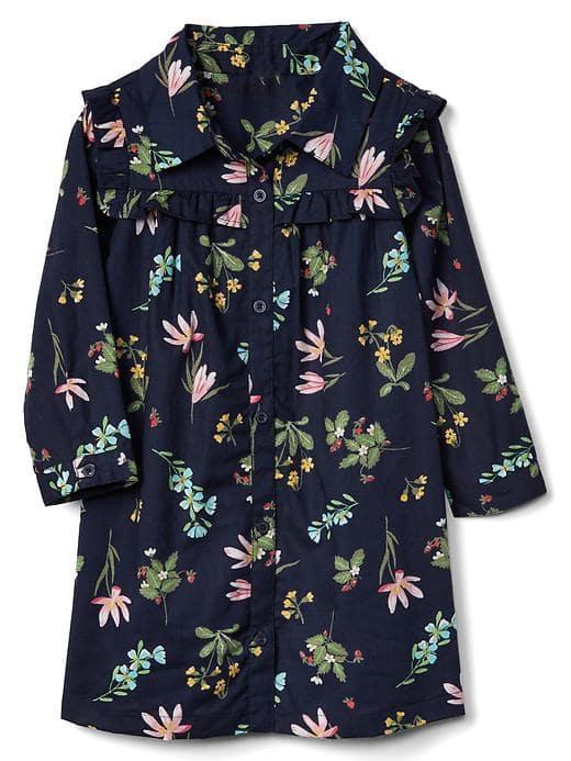 Gap Floral Ruffle Shirtdress - Multi