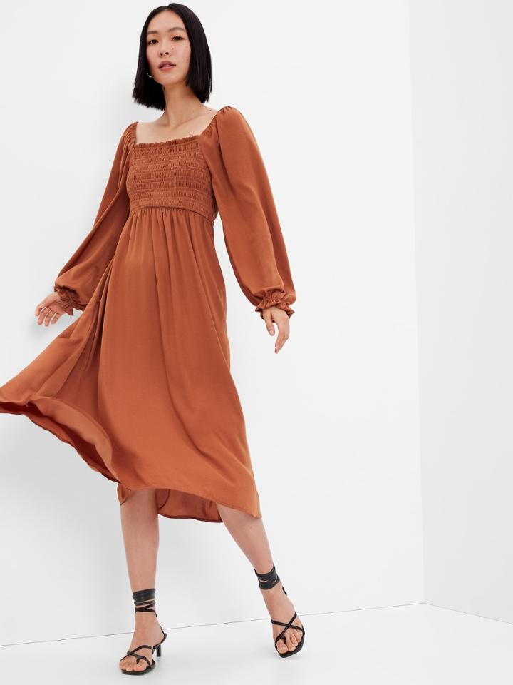 Smocked Midi Dress