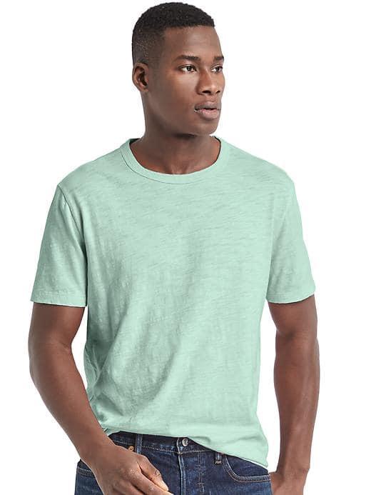 Gap Men Slub Jersey Crewneck Tee - New Green Tea