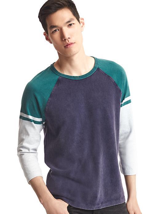 Gap Men Colorblock Baseball Tee - Dark Night