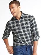 Gap Men Classic Plaid Flannel Shirt - Tarnished Teal