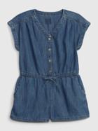 Toddler Denim Romper With Washwell