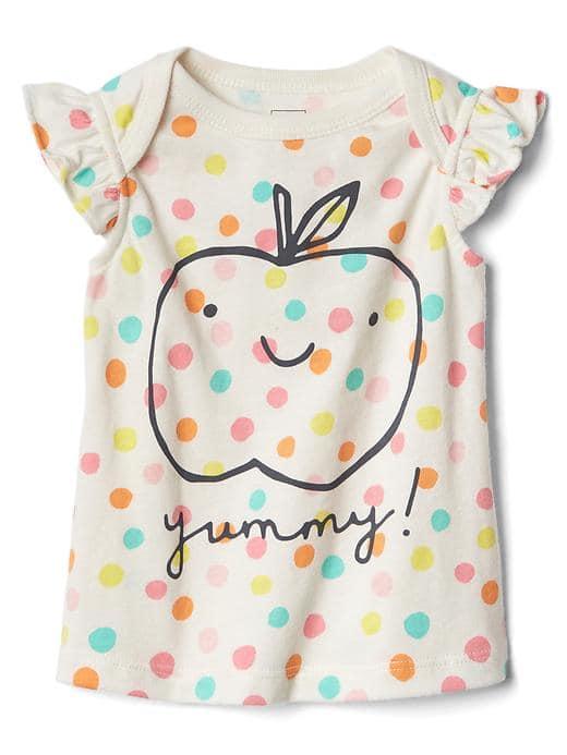 Gap Organic Apple And Dot Flutter Tee - Multi Dots