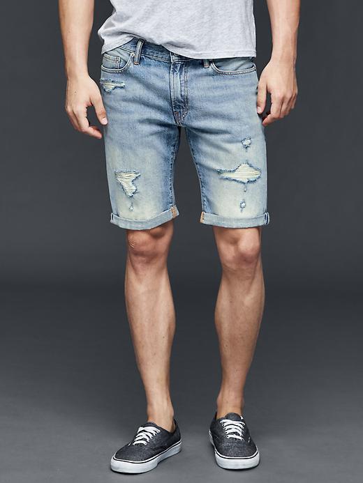 Gap Men 1969 Authentic Denim Shorts - Authentic Light Destroy