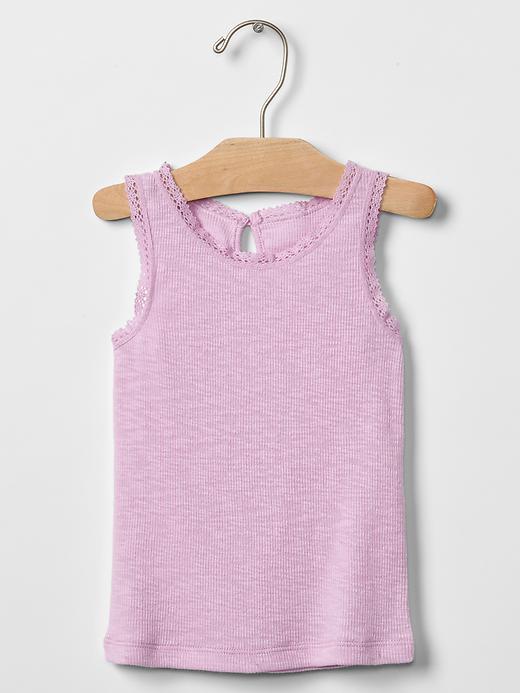 Gap Ribbed Lace Tank - Purple Hydrangea