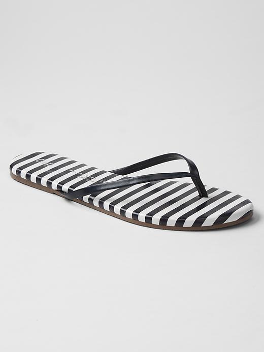 Gap Leather Flip Flops - Blue Stripe