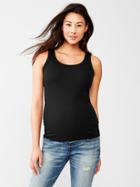 Gap Women Stretchy Ribbed Tank - True Black