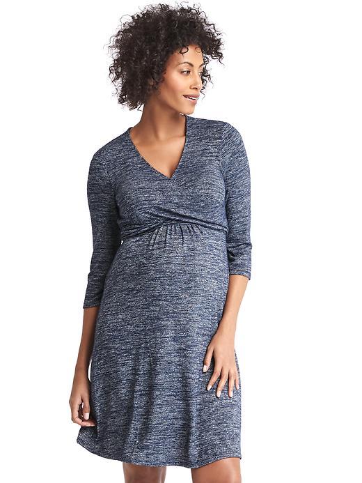 Gap Softspun Three Quarter Wrap Dress - True Indigo