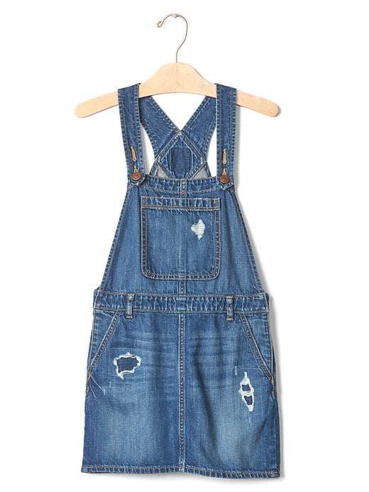 Gap 1969 Rip & Repair Denim Skirt Overalls - Indigo Denim