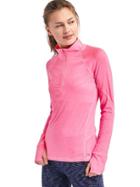 Gap Women Brushed Half Zip Pullover - Neon Light Pink