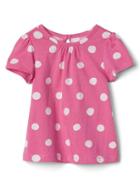 Gap Print Short Sleeve Keyhole Top - Pixie Dust Pink