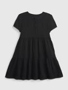 Kids Crinkle Gauze Tiered Shirtdress