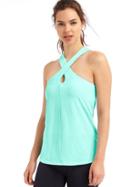 Gap Women Gapfit Breathe Keyhole Shelf Tank - Bleached Aqua