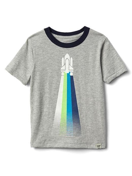 Gap Graphic Slub Tee - Light Heather Gray