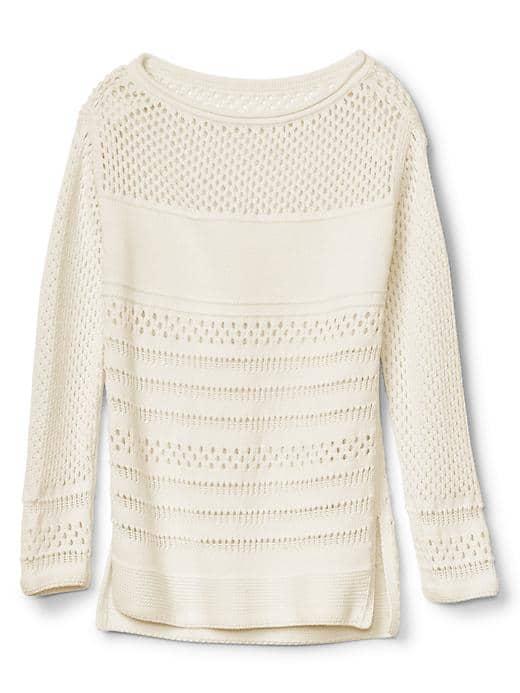 Gap Women Stripe Boatneck Sweater - Ivory Frost
