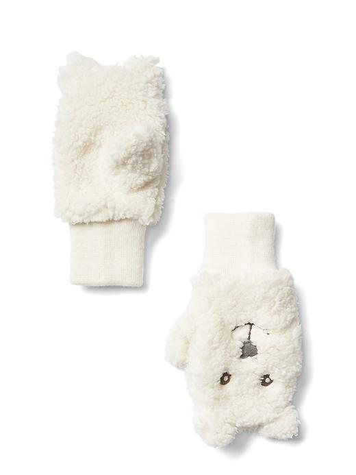 Gap Cozy Bear Mittens - Ivory Frost