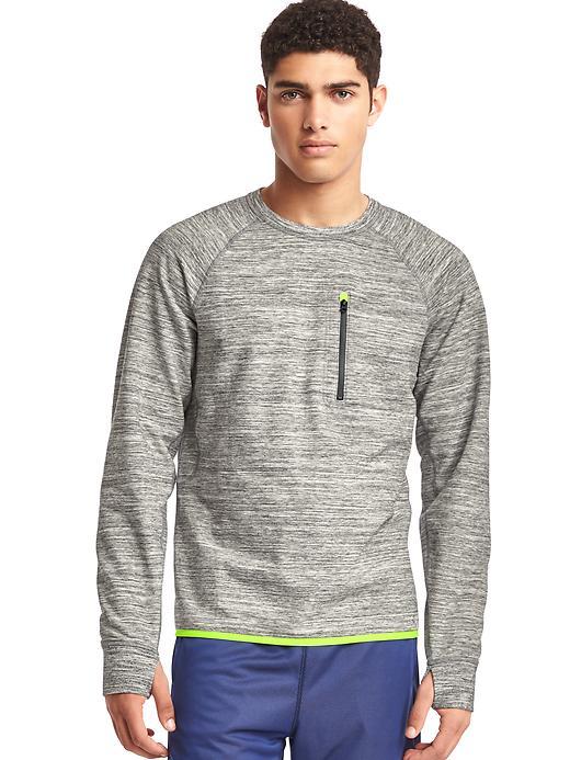 Gap Men Elements Fleece Crewneck Pullover - Space Dye Grey Marl