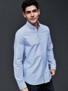 Gap Men Oxford Bengal Stripe Slim Fit Shirt - Blue Allure