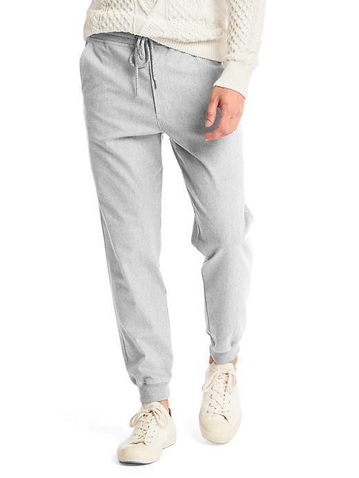 Gap Men Textured Twill Joggers - Light Heather Grey
