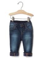 Gap 1969 My First Plaid Lined Straight Jeans - Medium Indigo