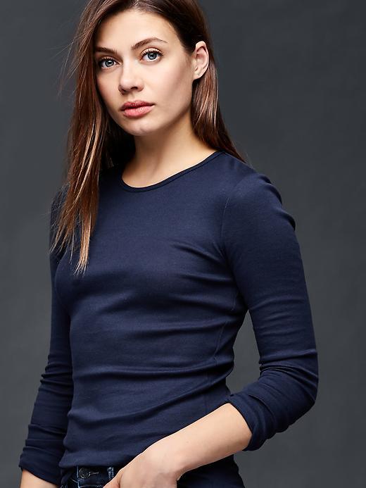 Gap Modern Long Sleeve Crew Tee - True Indigo