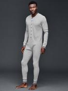 Gap Waffle One Piece Union Suit - Grey Heather