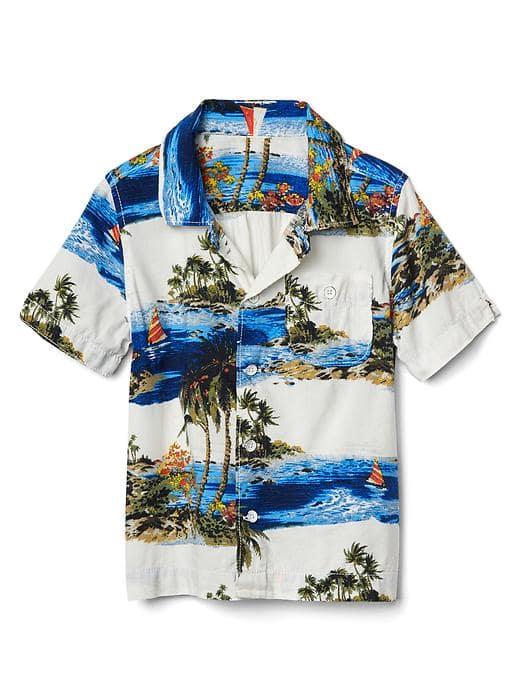 Gap Tropic Island Short Sleeve Shirt - New Off White