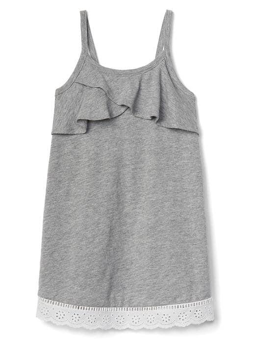 Gap Ruffle Spaghetti Dress - Grey Heather