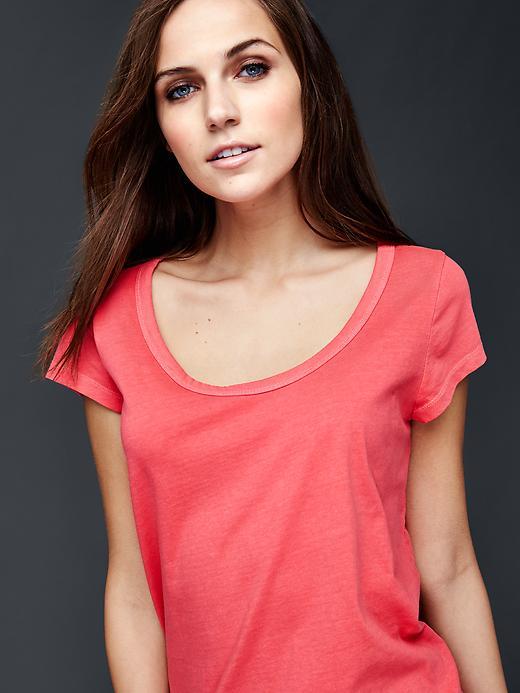 Gap Vintage Wash Scoop Neck Tee - Buoy Red