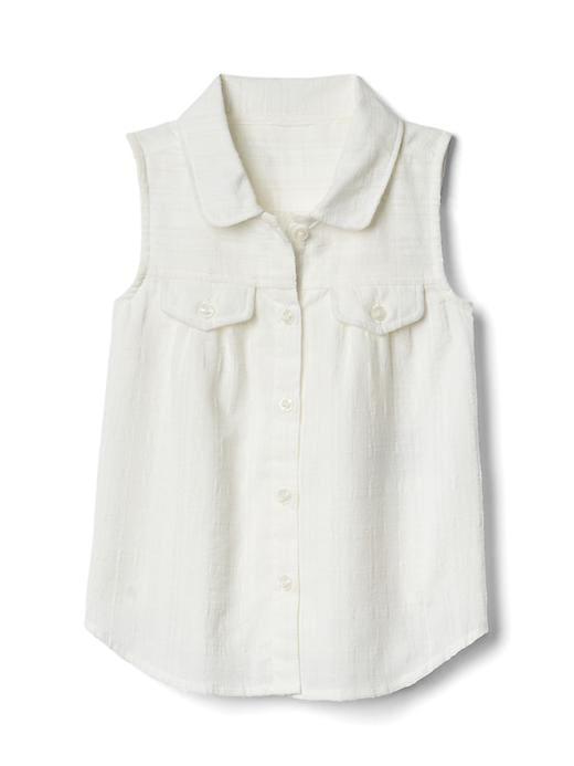 Gap Dobby Sleeveless Shirt - New Off White