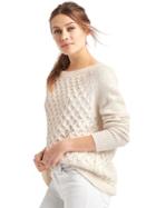 Gap Women Honeycomb Cable Knit Sweater - Snow Cap