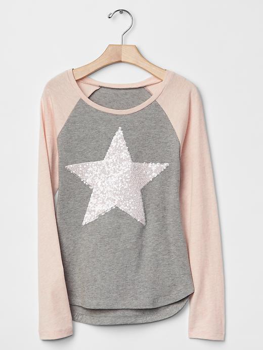 Gap Embellished Graphic Baseball Tee - Heather Grey